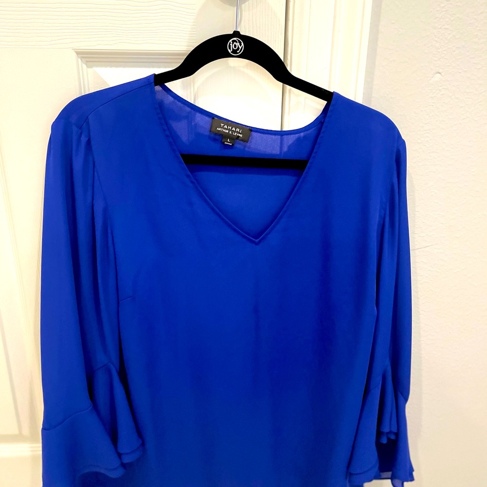 Tahari Royal Blue blouse